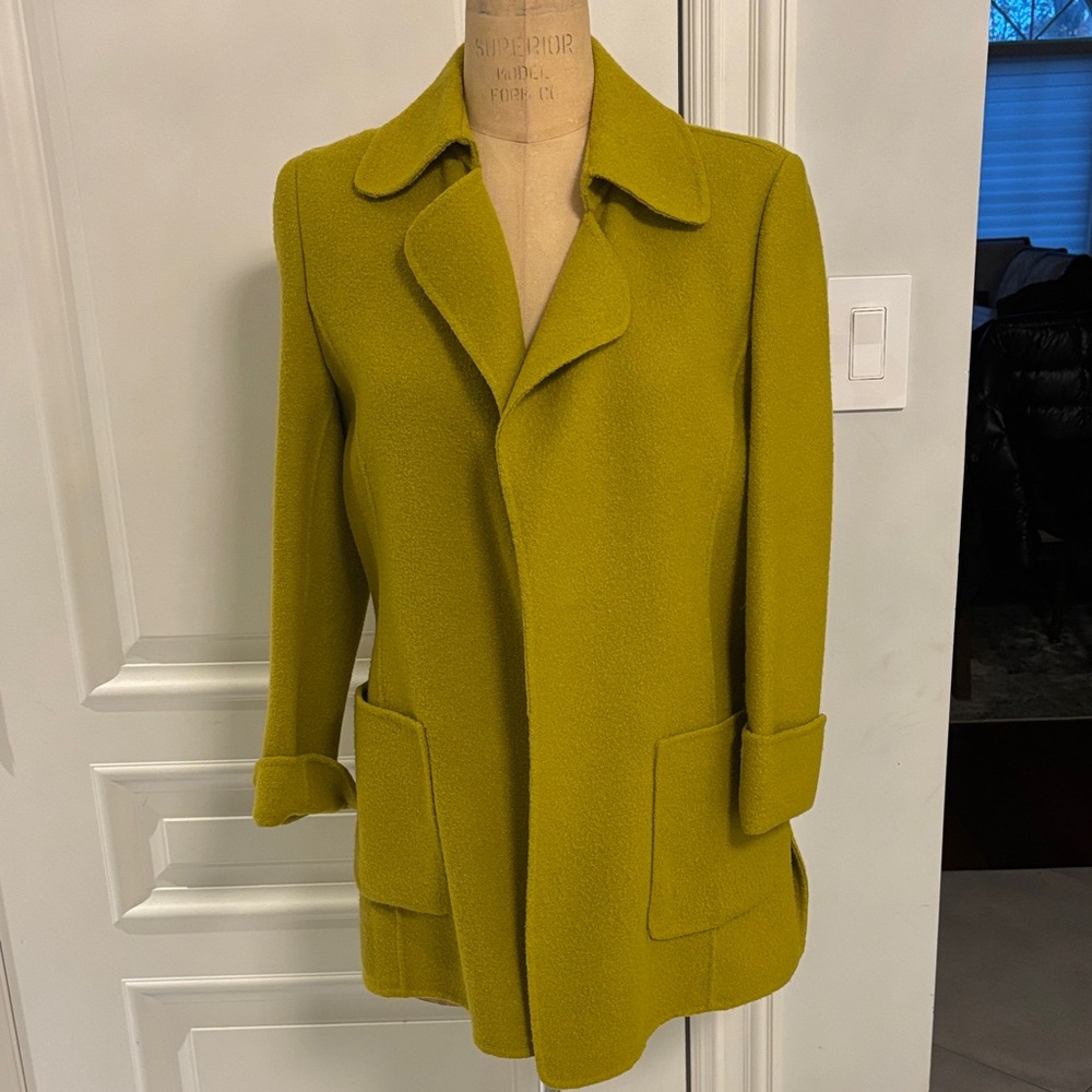 Ellen Tracy Vibrant  wool Yellow Women's Pea Coat